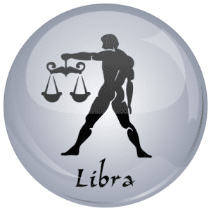 Libra Astrology Grey 58mm Keyring