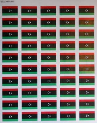 Libya Country Flag Stickers (50 Per Sheet).