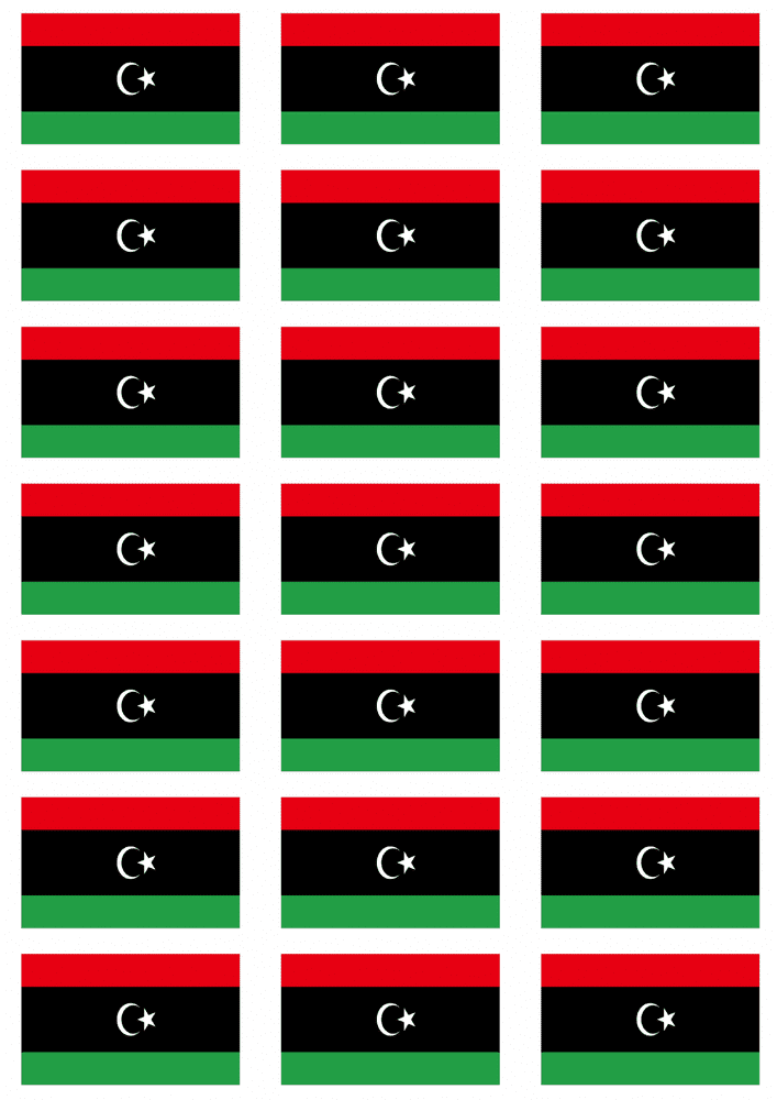 Libya Flag Stickers - 21 per sheet