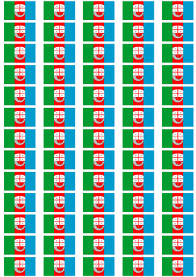 Liguria Flag Stickers - 65 per sheet