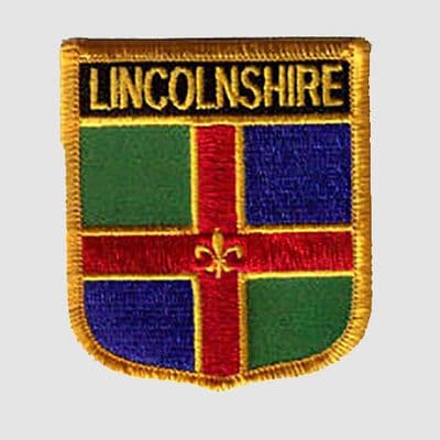 Lincolnshire Embroidered Flag Patch, style 07.
