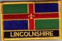 Lincolnshire Embroidered Flag Patch, style 09.