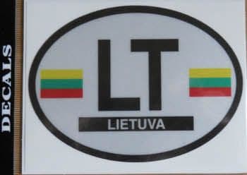 Lithuania Country Flag Oval Decal.