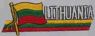 Lithuania Embroidered Flag Patch, style 01.