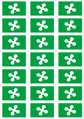 Lombardy Flag Stickers - 21 per sheet