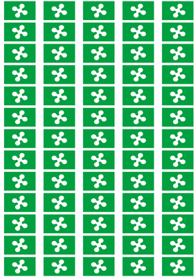 Lombardy Flag Stickers - 65 per sheet