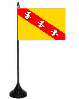 Lorraine Desk / Table Flag with plastic stand and base.