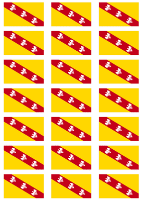 Lorraine Flag Stickers - 21 per sheet
