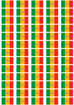 Los Angeles Flag Stickers - 65 per sheet