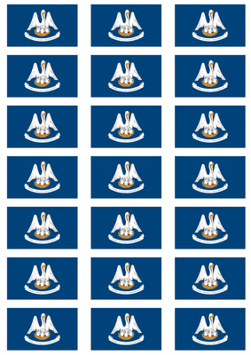 Louisiana Flag Stickers - 21 per sheet