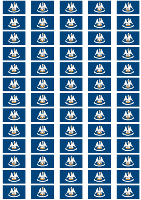 Louisiana Flag Stickers - 65 per sheet