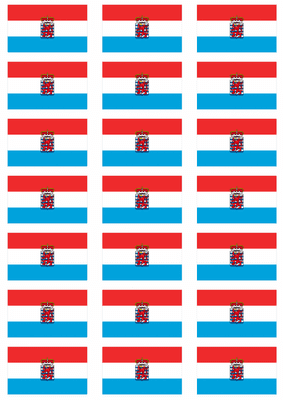 Luxembourg Province Flag Stickers - 21 per sheet
