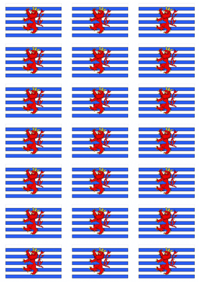 Luxembourg Province (unofficial) Flag Stickers - 21 per sheet