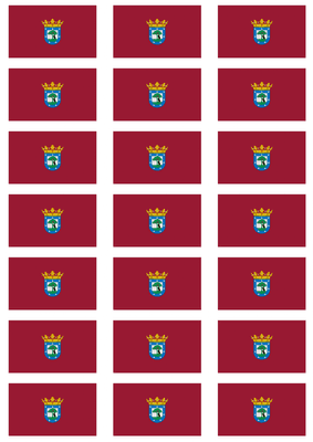 Madrid City Flag Stickers - 21 per sheet