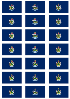 Maine Flag Stickers - 21 per sheet