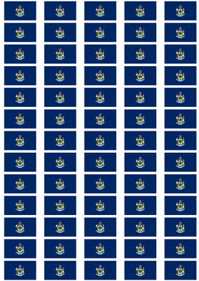 Maine Flag Stickers - 65 per sheet