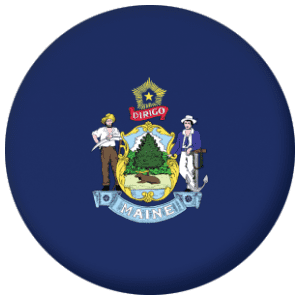 Maine State Flag 58mm Button Badge