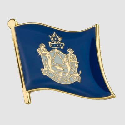 Maine US State Flag Enamel Pin Badge - small