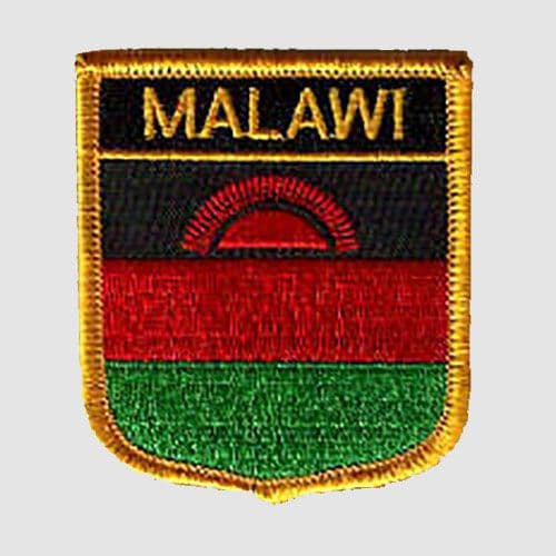 Malawi Embroidered Flag Patch, style 07.
