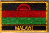 Malawi Embroidered Flag Patch, style 09.