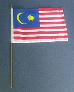 Malaysia Country Hand Flag - Medium (stitched).