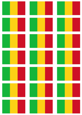 Mali Flag Stickers - 21 per sheet