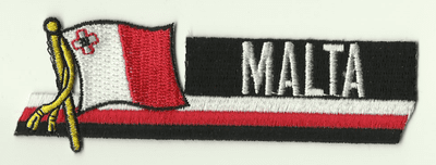 Malta Embroidered Flag Patch, style 01.