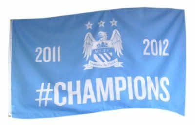 Manchester City Football Club Large Flag style 3 - 5' x 3'.