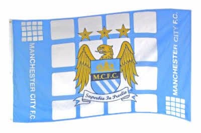 Manchester City Football Club Large Flag style 4 - 5' x 3'.