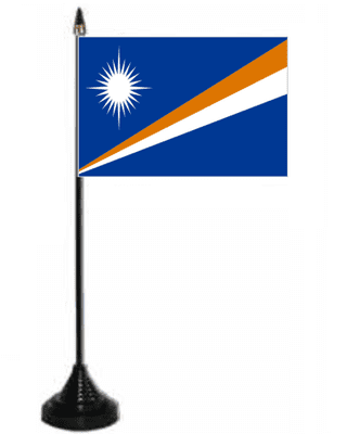 Marshall Islands Desk / Table Flag with plastic stand and base.