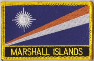 Marshall Islands Embroidered Flag Patch, style 09.