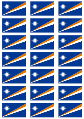 Marshall Islands Flag Stickers - 21 per sheet