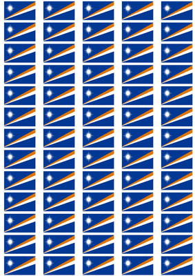 Marshall Islands Flag Stickers - 65 per sheet