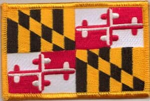 Maryland Embroidered Flag Patch, style 08.
