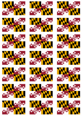 Maryland Flag Stickers - 21 per sheet