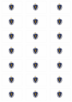 Massachusetts Flag Stickers - 21 per sheet