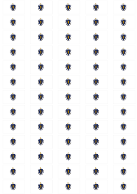 Massachusetts Flag Stickers - 65 per sheet