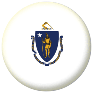 Massachusetts State Flag 58mm Button Badge