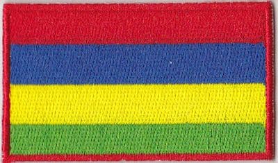 Mauritius Embroidered Flag Patch, style 04.