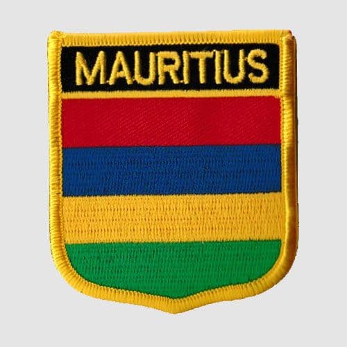 Made In Mauritius Badge Vector Sticker With Mauritius National Flag Ink Stamp Isolated On