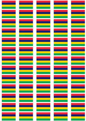 Mauritius Flag Stickers - 65 per sheet