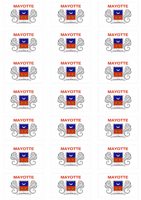 Mayotte Flag Stickers - 21 per sheet