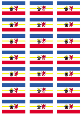 Mecklenburg-Vorpommern Flag Stickers - 21 per sheet