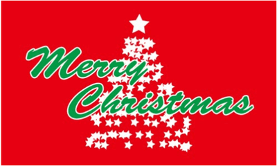 Merry Christmas Tree Large Christmas Flag - 5' x 3'.