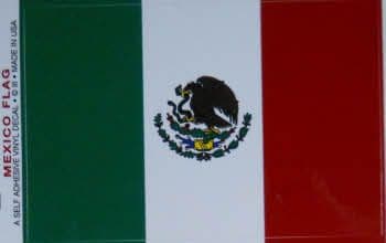 Mexico Country Flag Rectangular Decal.