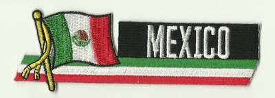 Mexico Embroidered Flag Patch, style 01.