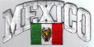 Mexico Embroidered Flag Patch, style 03.