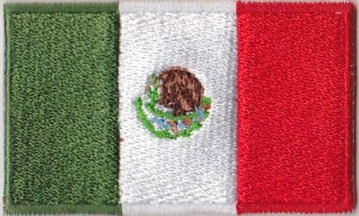 Mexico Embroidered Flag Patch, style 04.
