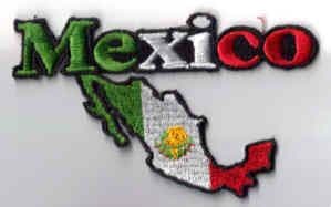 Mexico Embroidered Flag Patch, style 05.