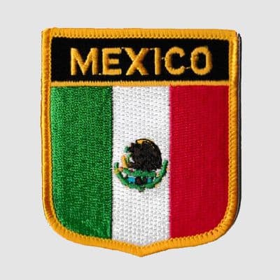 Mexico Embroidered Flag Patch, style 07.